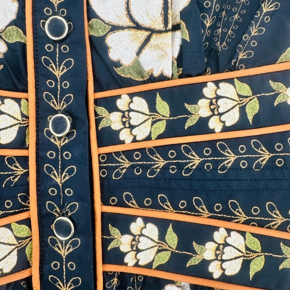 Farm Rio Black Bold Flowers Long Sleeve Mini Dress S NWOT - Picture 6 of 16